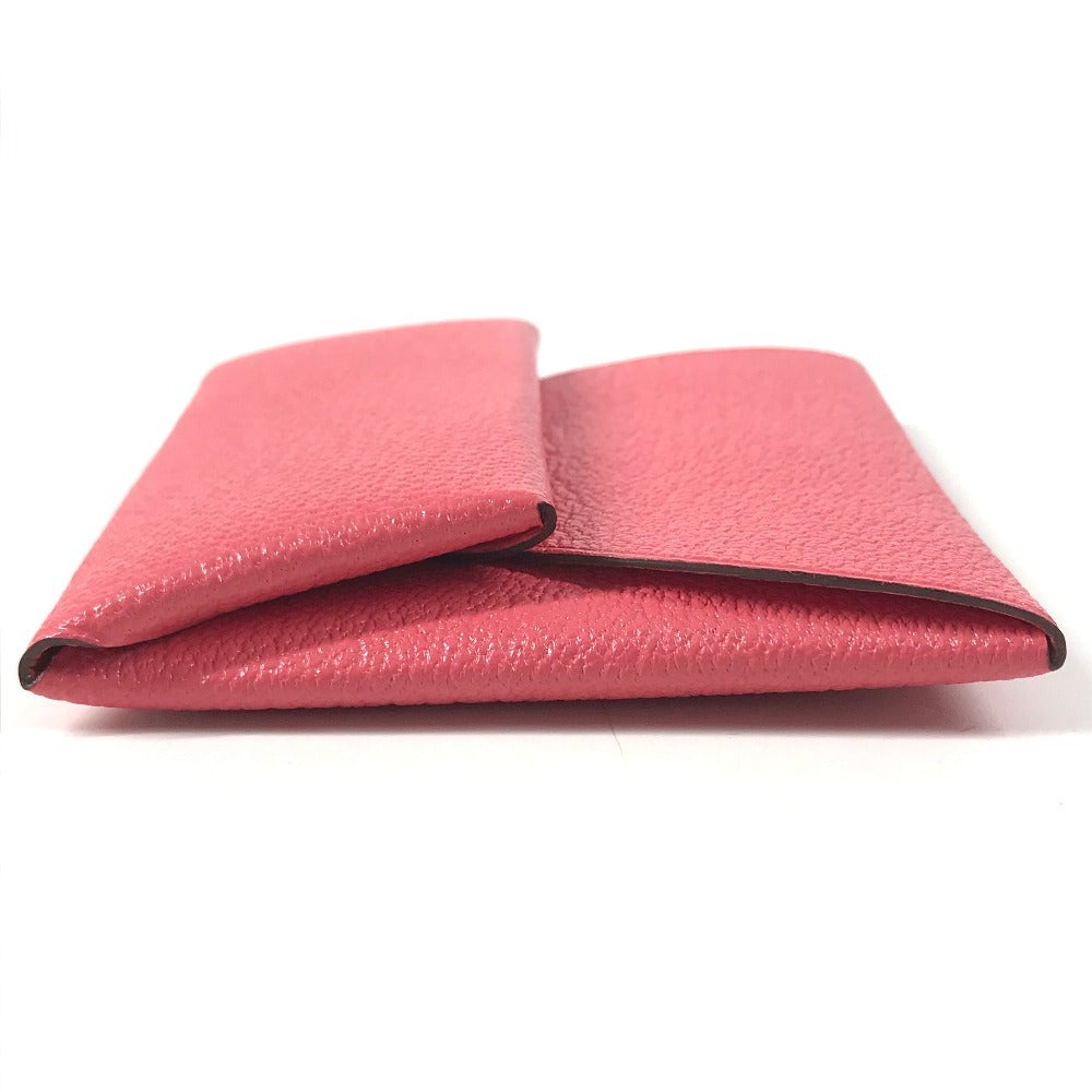 HERMES Bastia Wallet Coin Compartment coin purse Chevre Rose azare pink Used