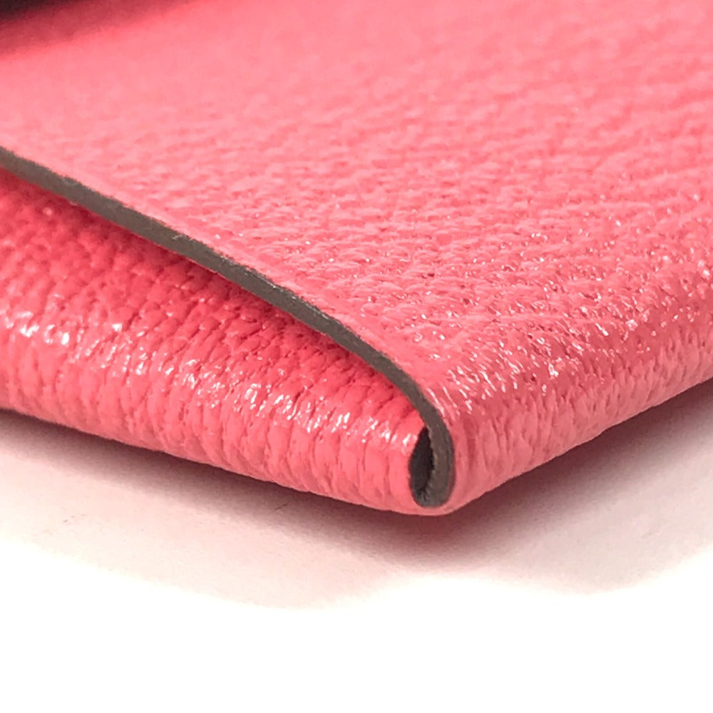 HERMES Bastia Wallet Coin Compartment coin purse Chevre Rose azare pink Used