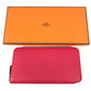 HERMES Azap Long Silk-In Long wallet Zip Around Long Wallet Epsom Rose Extreme pink Used