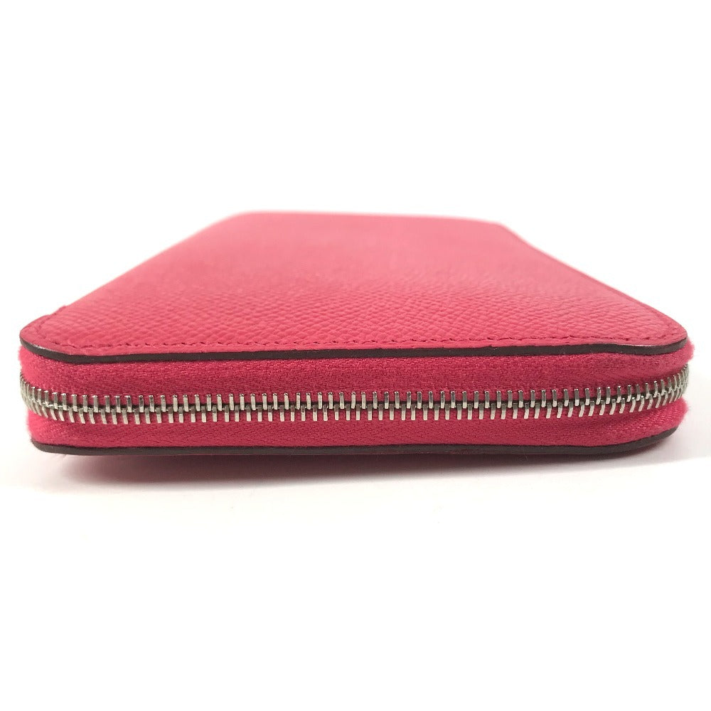 HERMES Azap Long Silk-In Long wallet Zip Around Long Wallet Epsom Rose Extreme pink Used