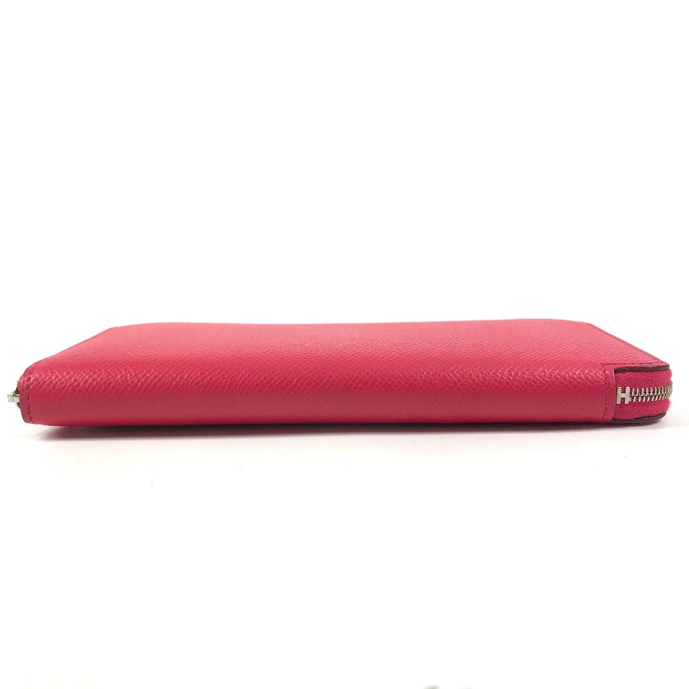 HERMES Azap Long Silk-In Long wallet Zip Around Long Wallet Epsom Rose Extreme pink Used