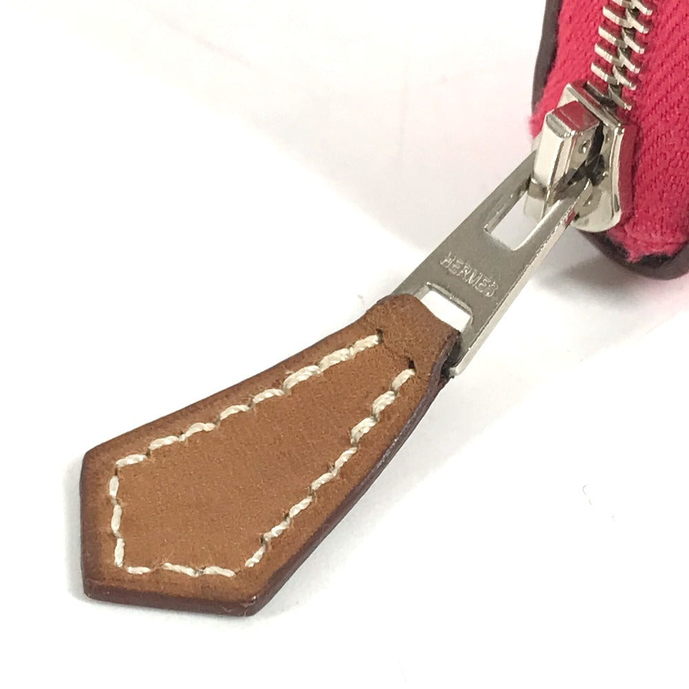 HERMES Azap Long Silk-In Long wallet Zip Around Long Wallet Epsom Rose Extreme pink Used