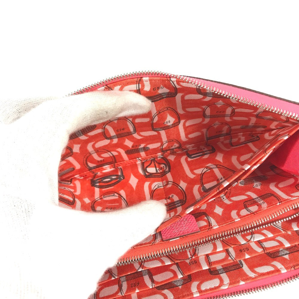 HERMES Azap Long Silk-In Long wallet Zip Around Long Wallet Epsom Rose azare pink Used