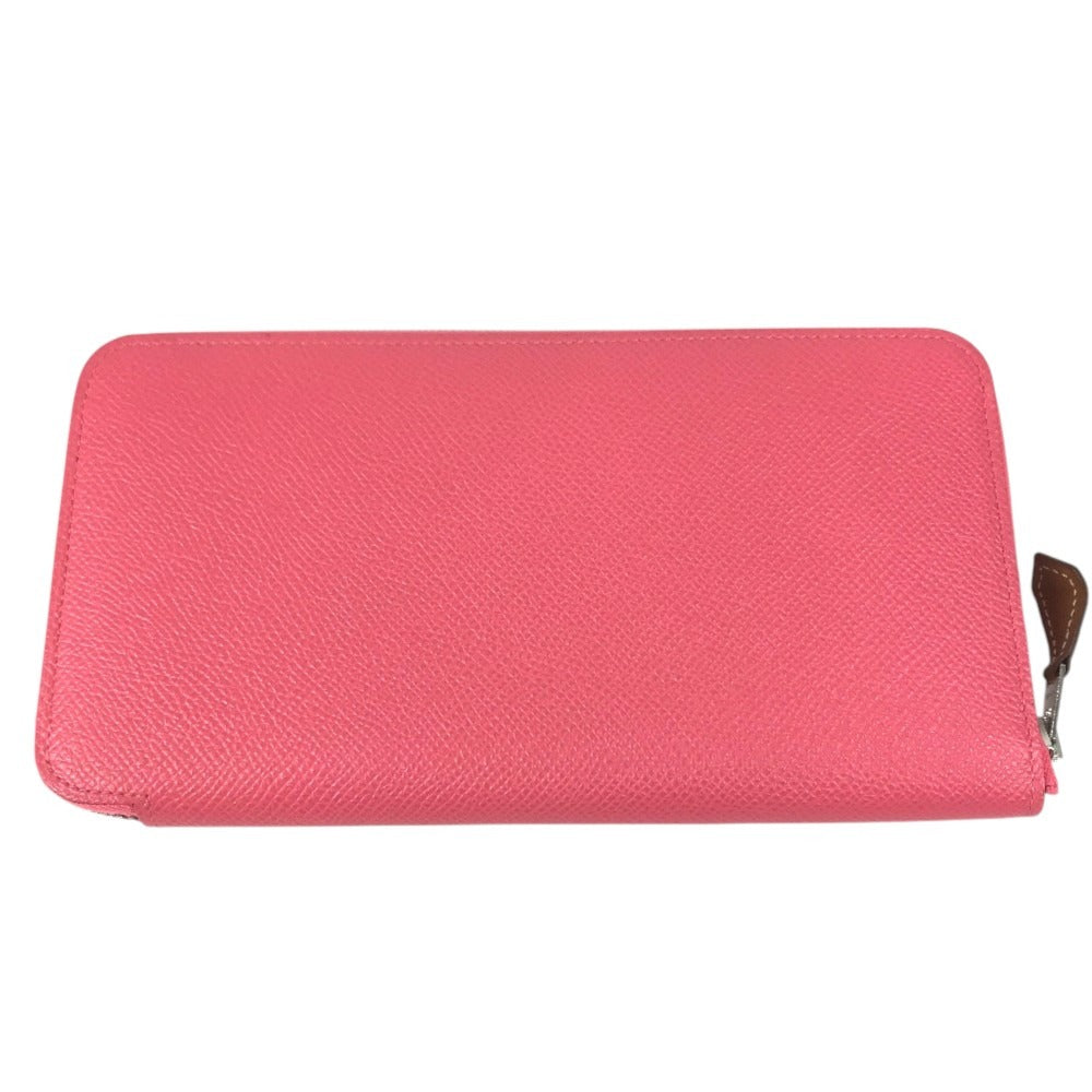 HERMES Azap Long Silk-In Long wallet Zip Around Long Wallet Epsom Rose azare pink Used