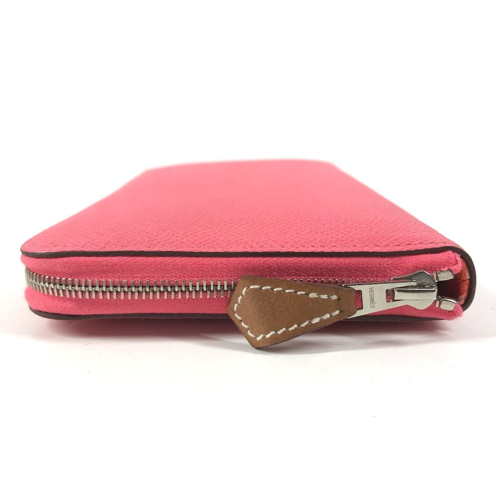 HERMES Azap Long Silk-In Long wallet Zip Around Long Wallet Epsom Rose azare pink Used