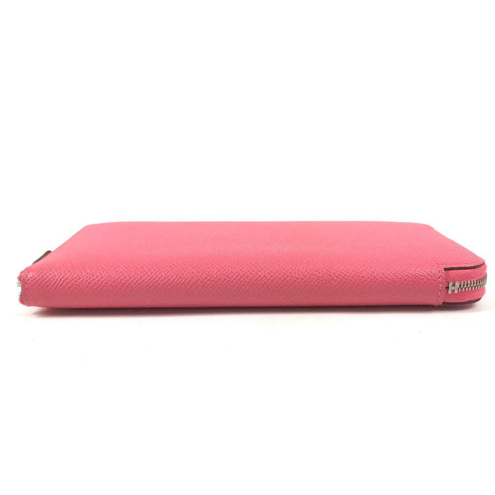 HERMES Azap Long Silk-In Long wallet Zip Around Long Wallet Epsom Rose azare pink Used