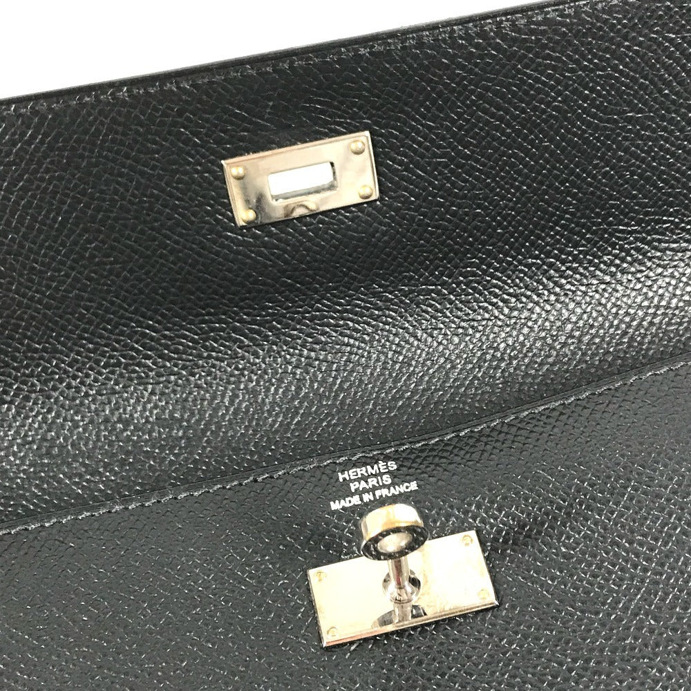 HERMES Kelly wallet Long Wallet Flap Long Wallet Epsom Black/SilverHardware Used
