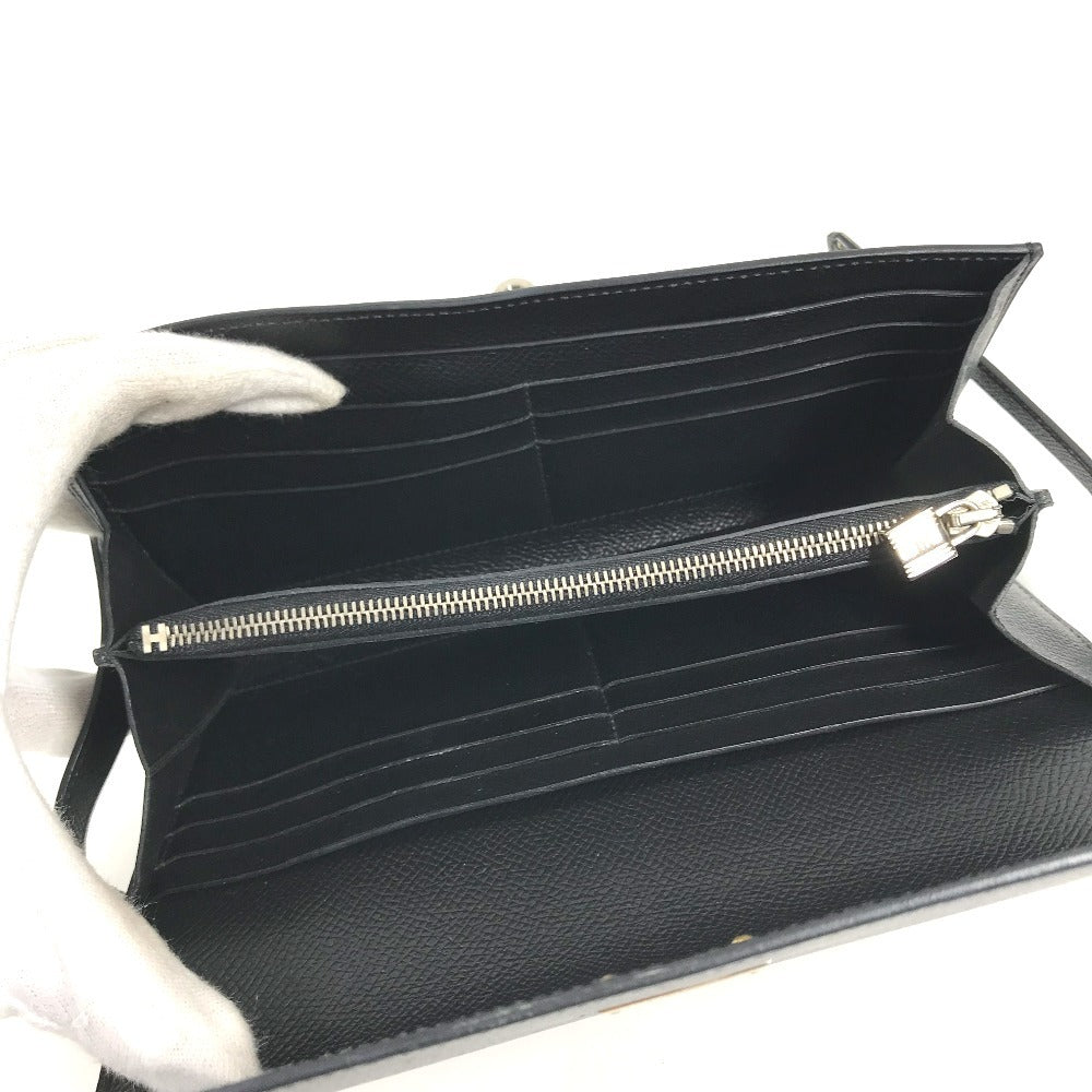 HERMES Kelly wallet Long Wallet Flap Long Wallet Epsom Black/SilverHardware Used