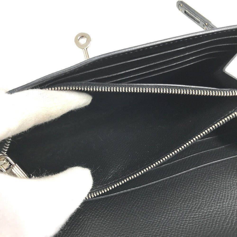 HERMES Kelly wallet Long Wallet Flap Long Wallet Epsom Black/SilverHardware Used