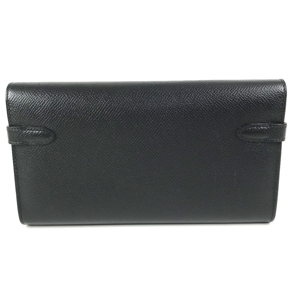 HERMES Kelly wallet Long Wallet Flap Long Wallet Epsom Black/SilverHardware Used