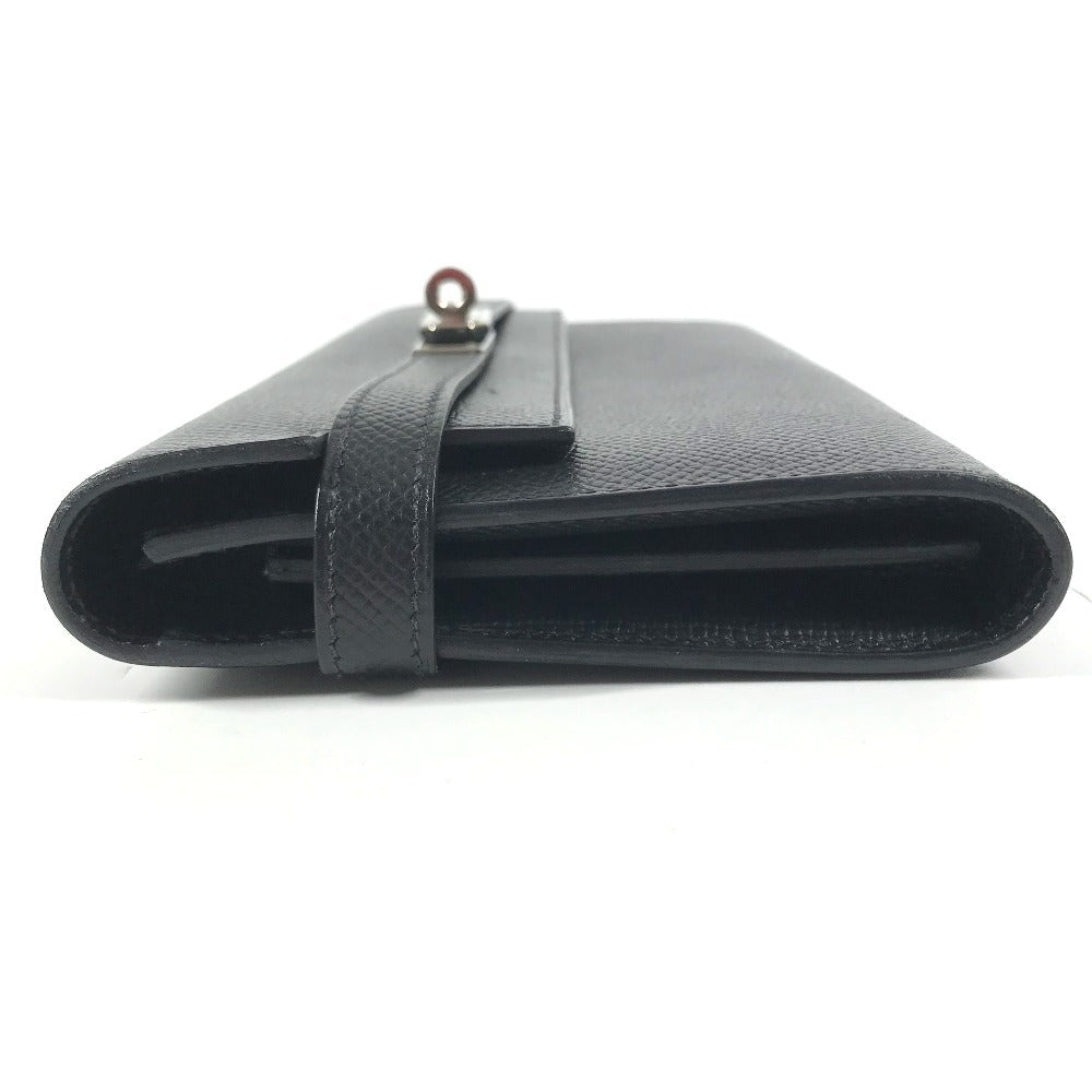 HERMES Kelly wallet Long Wallet Flap Long Wallet Epsom Black/SilverHardware Used