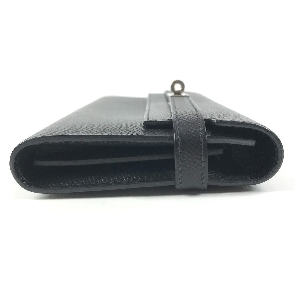 HERMES Kelly wallet Long Wallet Flap Long Wallet Epsom Black/SilverHardware Used