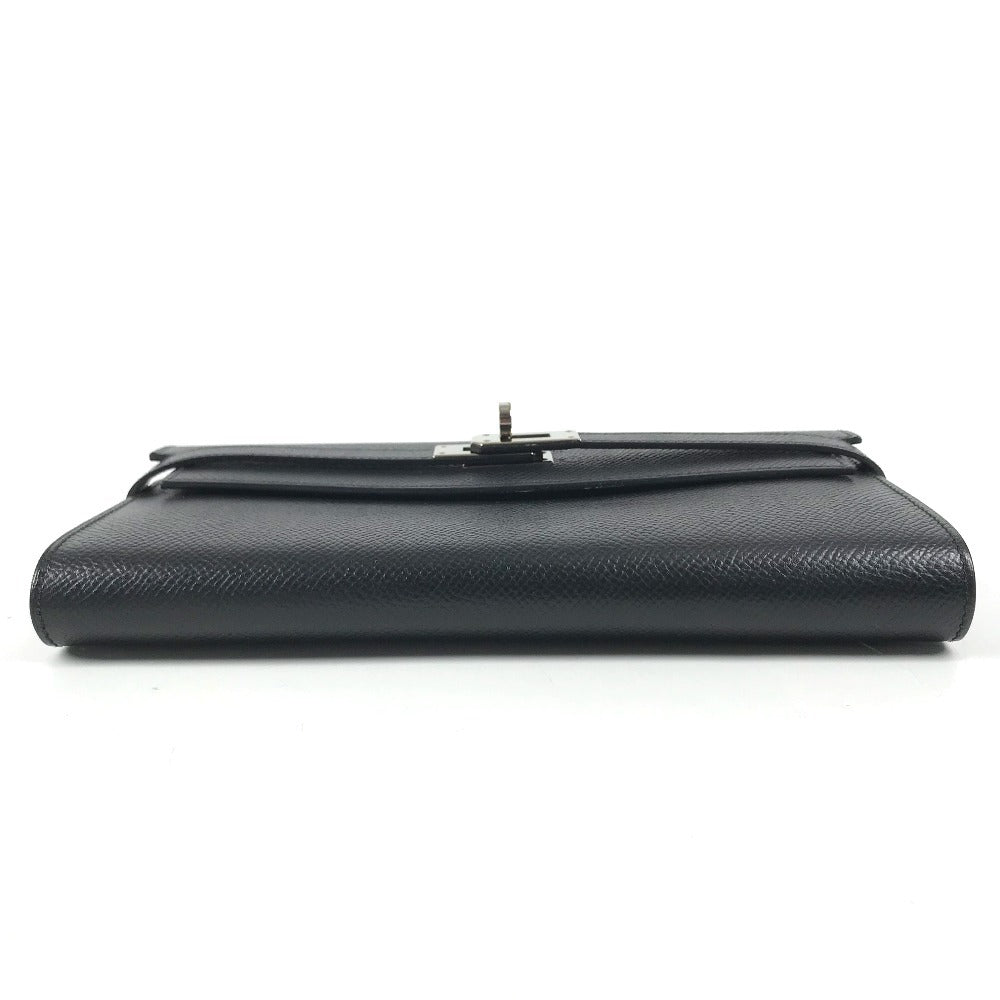 HERMES Kelly wallet Long Wallet Flap Long Wallet Epsom Black/SilverHardware Used