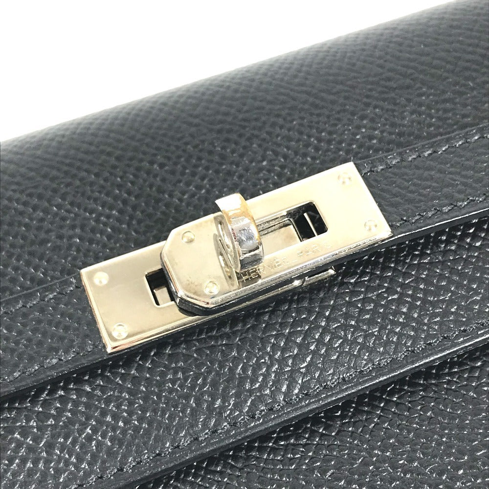HERMES Kelly wallet Long Wallet Flap Long Wallet Epsom Black/SilverHardware Used