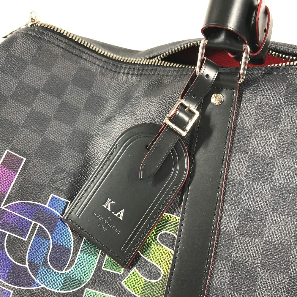 LOUIS VUITTON N40262 Damier Graphite Link Keepall Bandouliere 50 Bag, 2-way bag, travel bag Duffle Bag DamierGraphiteCanvas Black Used