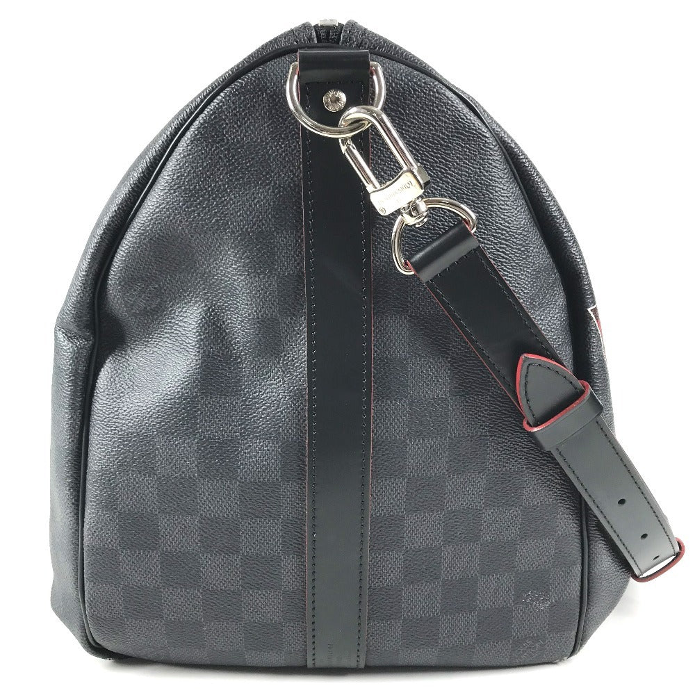 LOUIS VUITTON N40262 Damier Graphite Link Keepall Bandouliere 50 Bag, 2-way bag, travel bag Duffle Bag DamierGraphiteCanvas Black Used