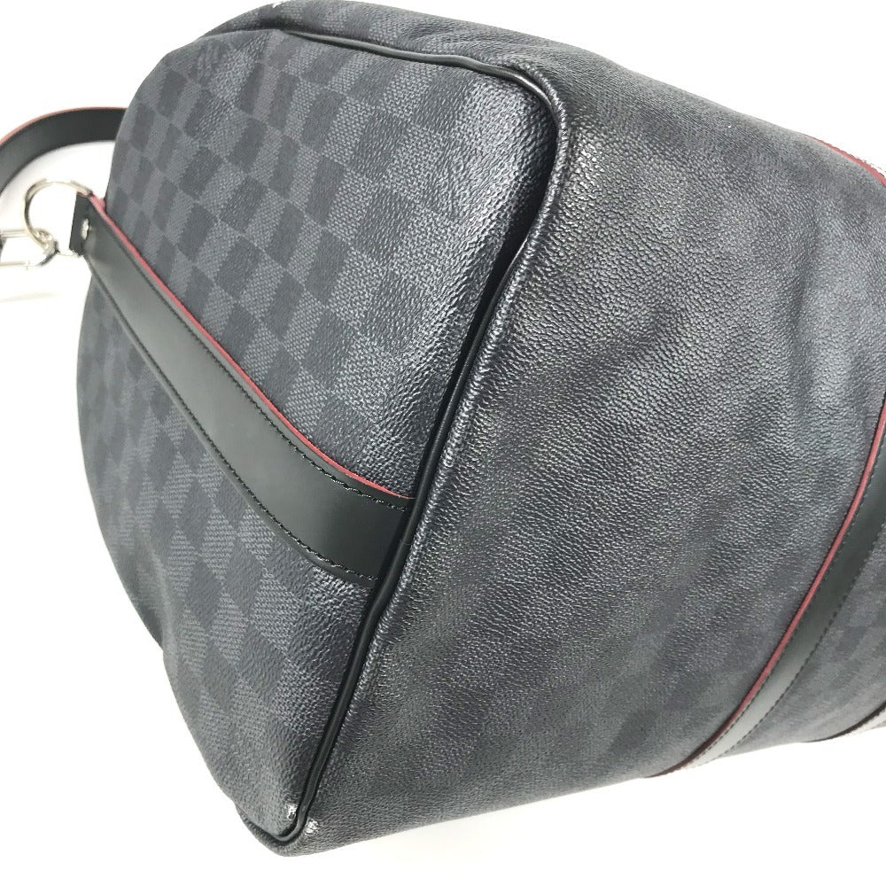 LOUIS VUITTON N40262 Damier Graphite Link Keepall Bandouliere 50 Bag, 2-way bag, travel bag Duffle Bag DamierGraphiteCanvas Black Used