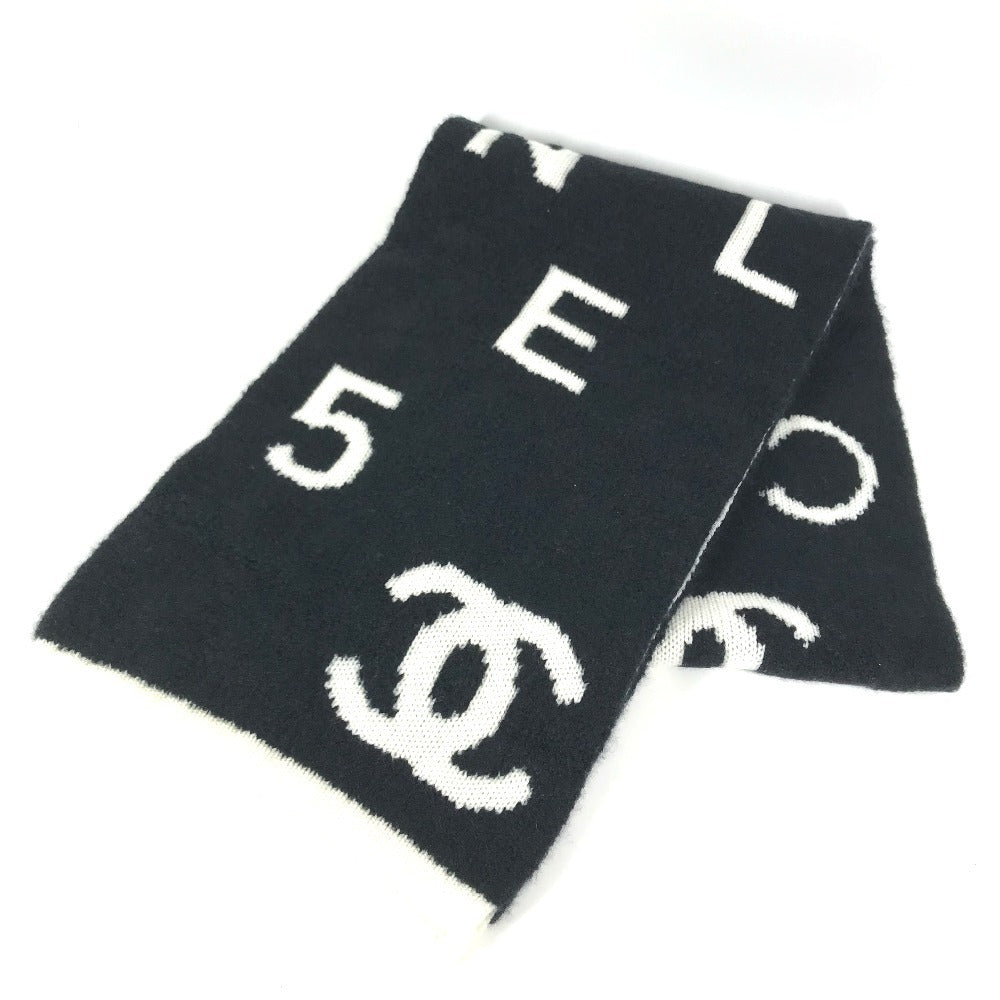 CHANEL AA7766 2021-2022 CC CC Mark logo Accessories Scarf Wool / Cashmere Black/White Used