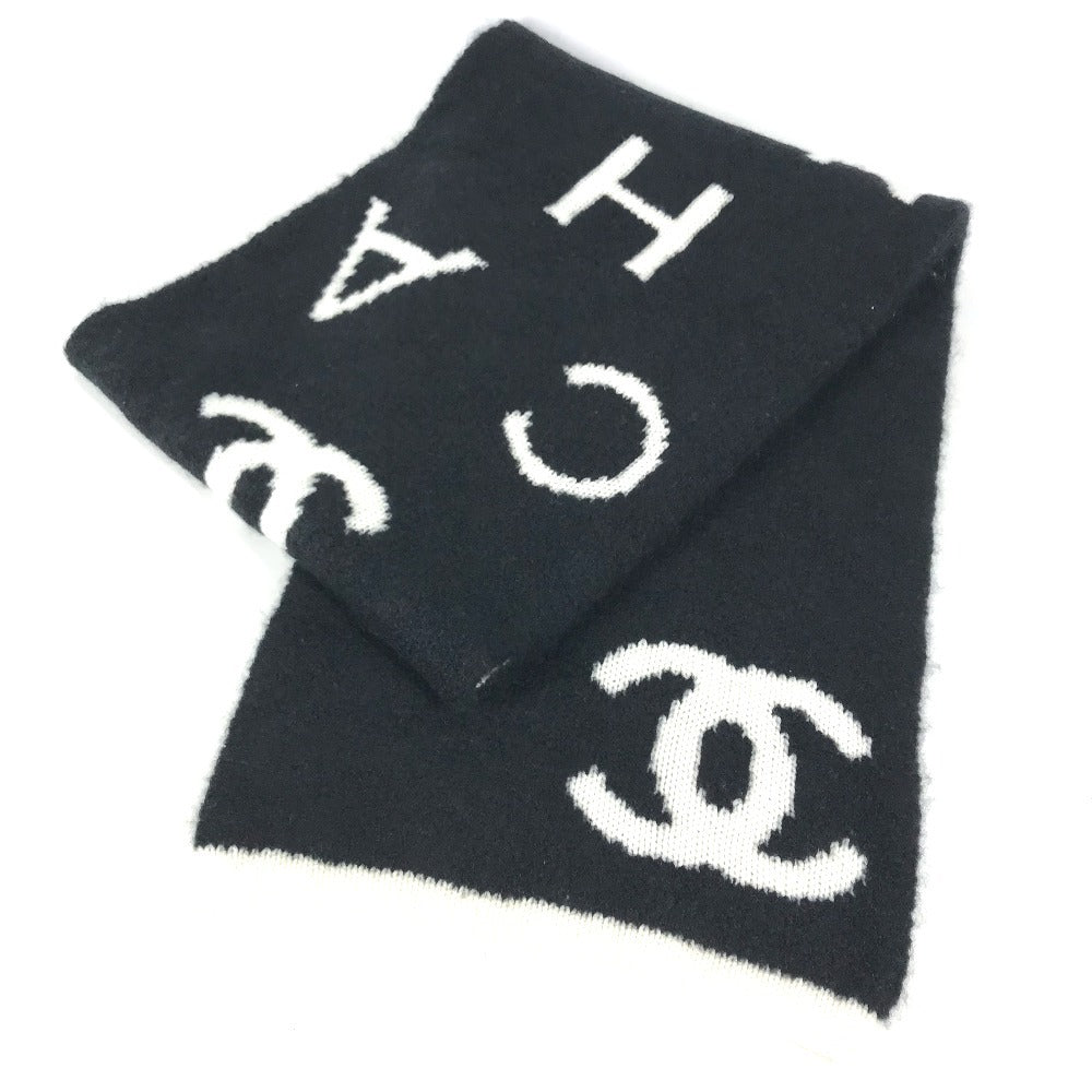 CHANEL AA7766 2021-2022 CC CC Mark logo Accessories Scarf Wool / Cashmere Black/White Used