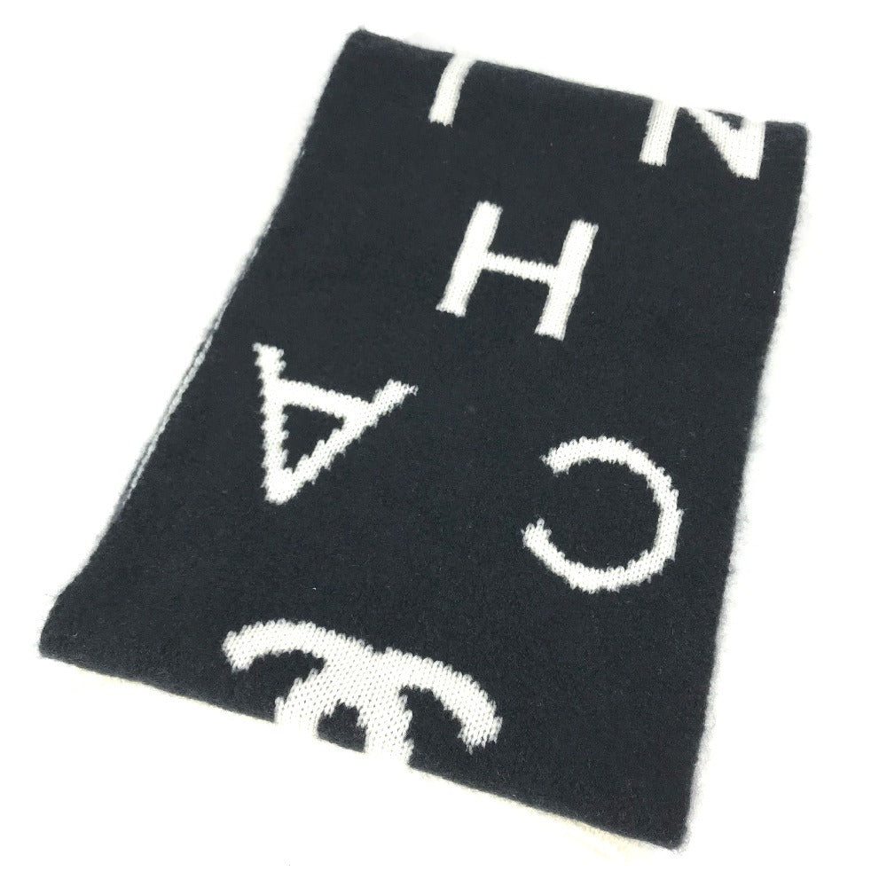 CHANEL AA7766 2021-2022 CC CC Mark logo Accessories Scarf Wool / Cashmere Black/White Used