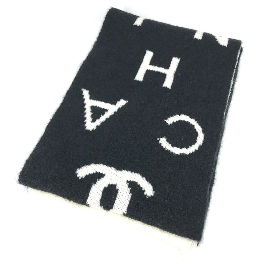 CHANEL AA7766 2021-2022 CC CC Mark logo Accessories Scarf Wool / Cashmere Black/White Used