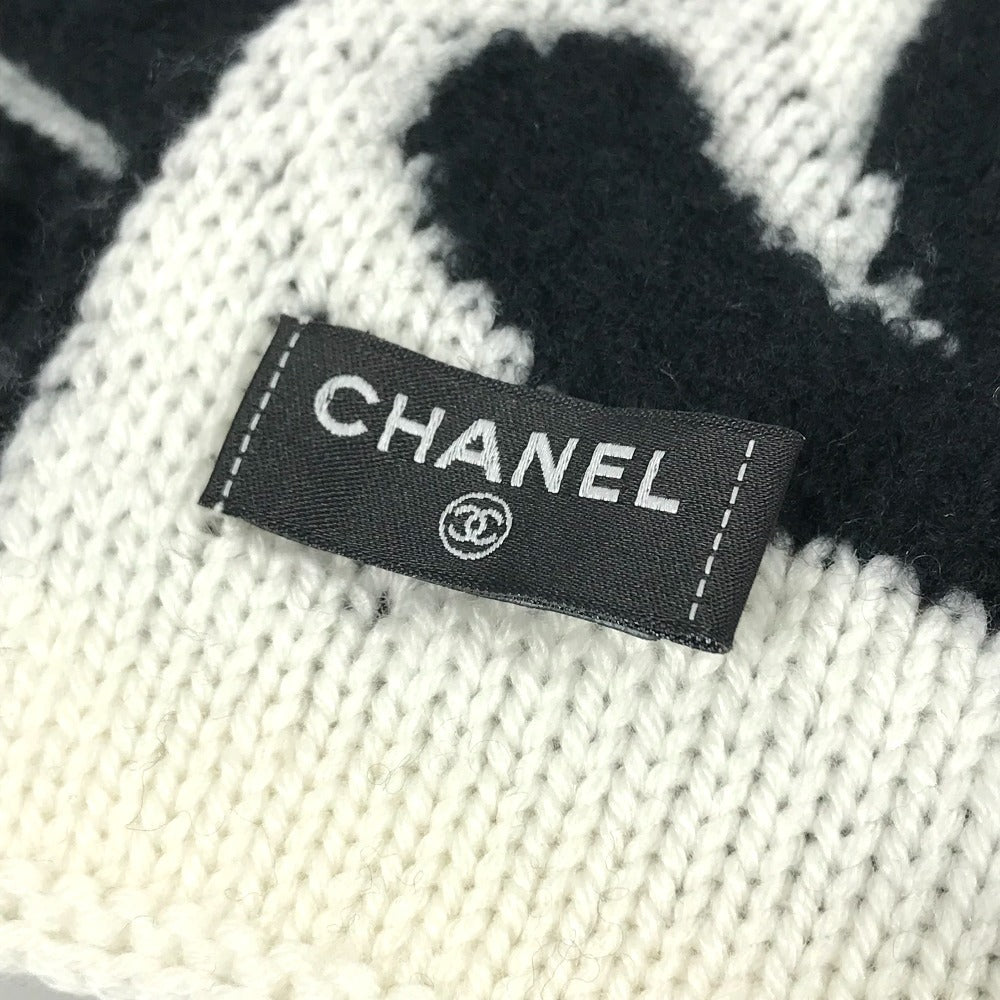 CHANEL AA7766 2021-2022 CC CC Mark logo Accessories Scarf Wool / Cashmere Black/White Used
