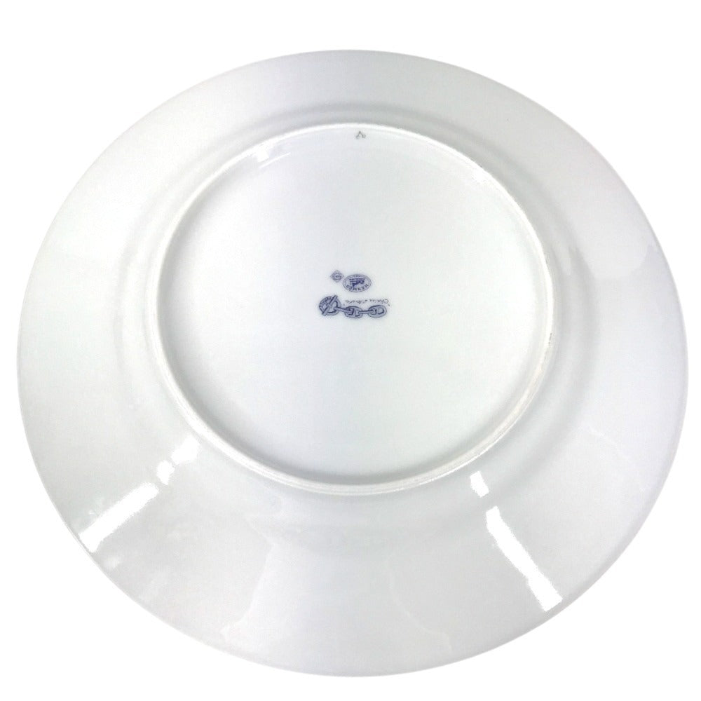 HERMES Dinner plate 10.6" Chaine d'Ancre logo Plates, tableware, dishes The dishes Pottery White/blue Used