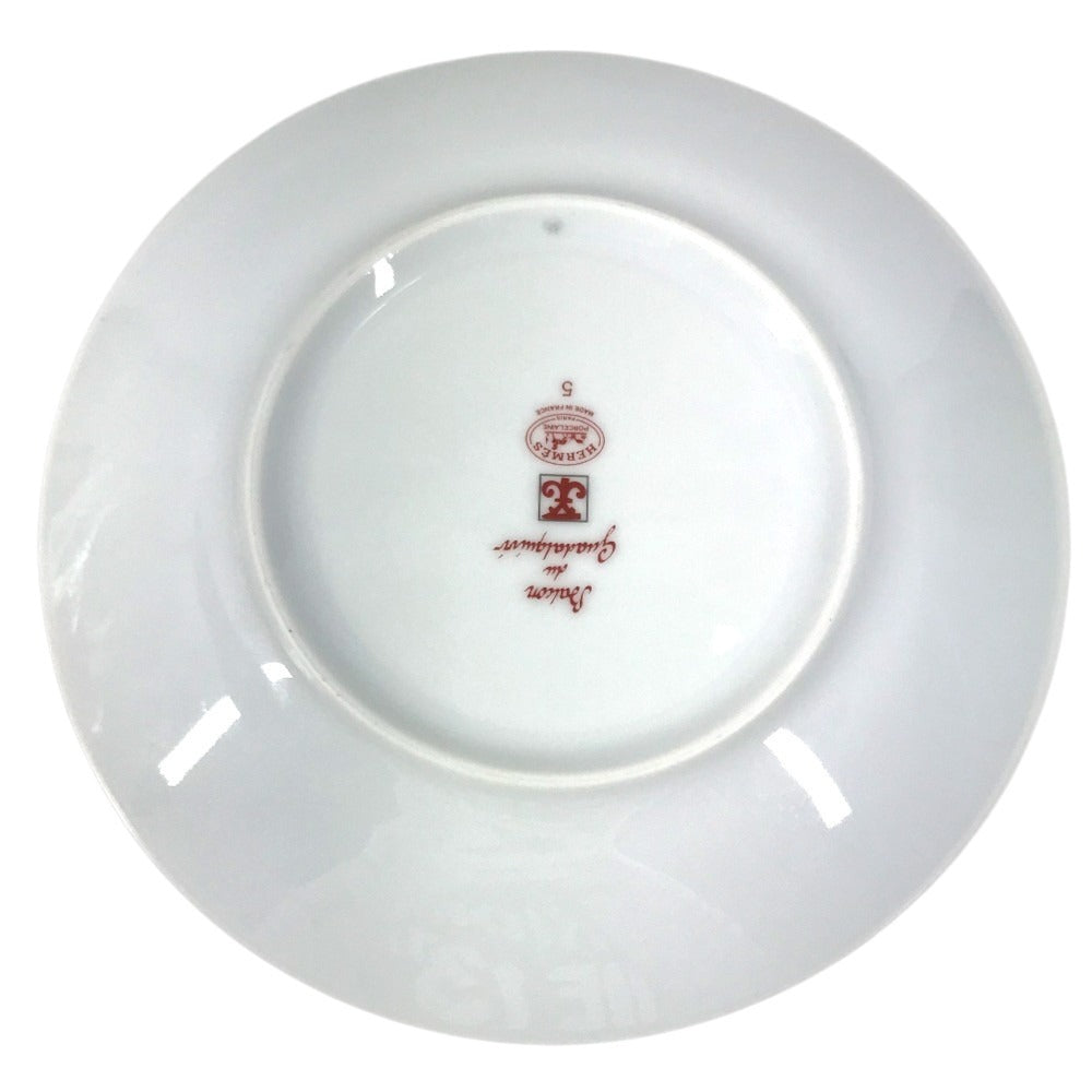 HERMES Guadalquivir 17cm Plates, tableware, dishes The dishes Pottery Red/White Used