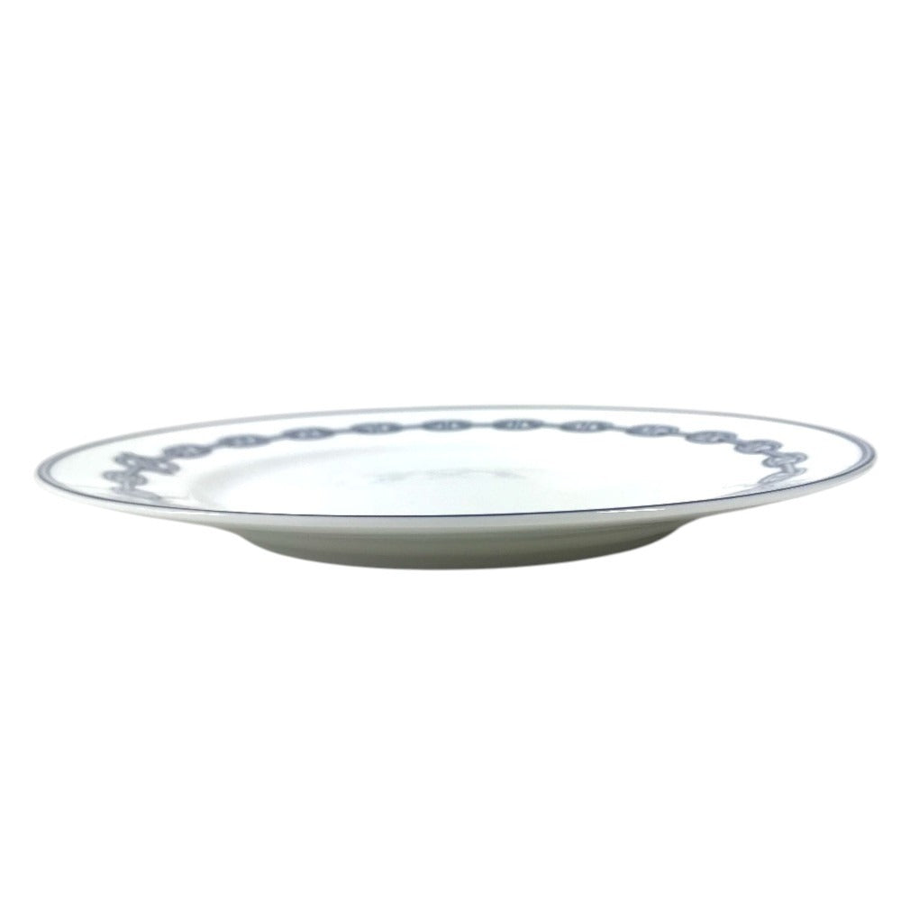HERMES Dessert plate 8.7" Chaine d'Ancre logo Plates, tableware, dishes The dishes Pottery White/blue Used