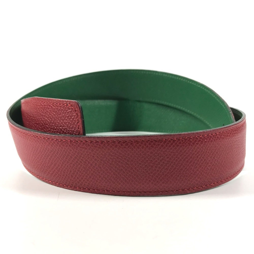 HERMES Bicolor Belt only, bottoms belt, fashion accessory belt Leather Red/Green Used