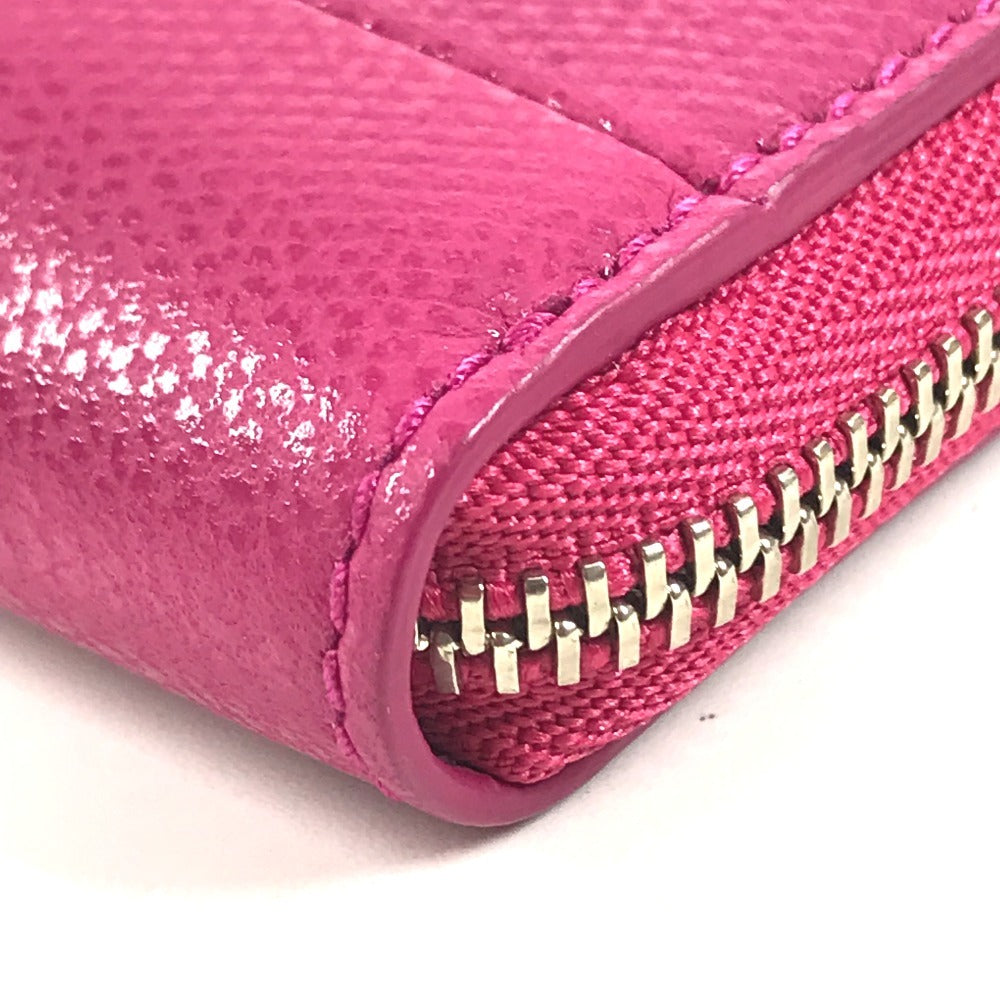 TIFFANY&Co. logo Zip Around Coin Compartment Wallet coin purse pink Used