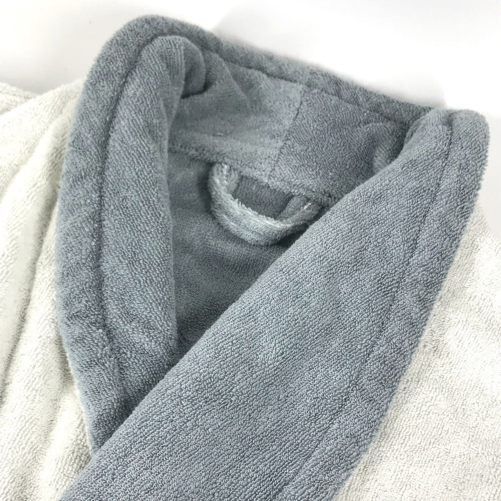 LOUIS VUITTON 不明 Tied LV logo Pile loungewear, long sleeves, long gown, loungewear Tops and others cotton White/Light Blue Based Used