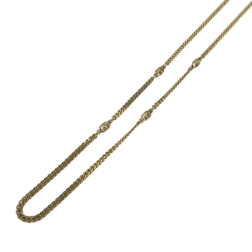 Dior vintage Long Necklace CD Logo Accessory Jewelry Necklace Metal Gold Used