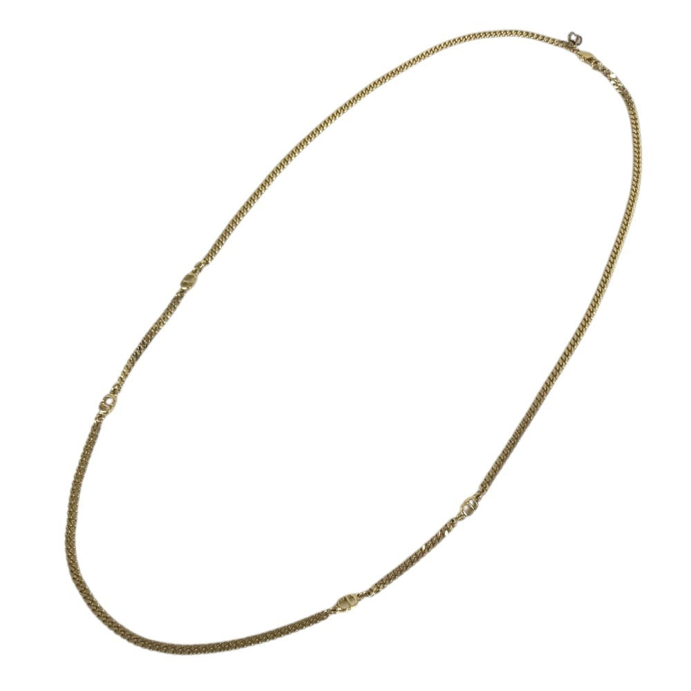 Dior vintage Long Necklace CD Logo Accessory Jewelry Necklace Metal Gold Used