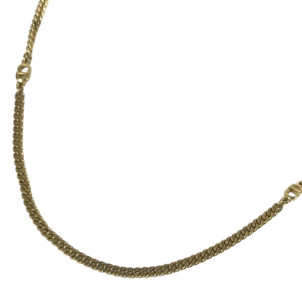 Dior vintage Long Necklace CD Logo Accessory Jewelry Necklace Metal Gold Used