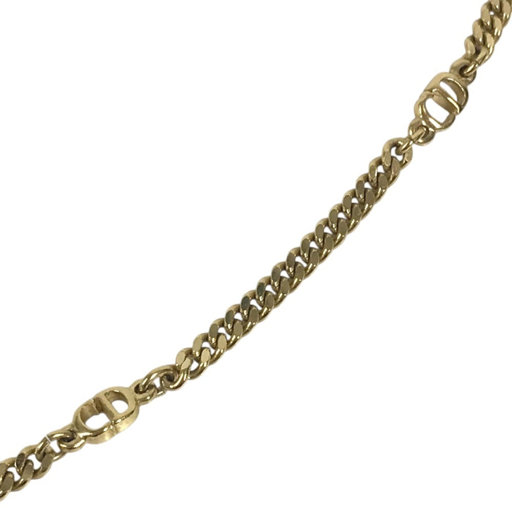 Dior vintage Long Necklace CD Logo Accessory Jewelry Necklace Metal Gold Used