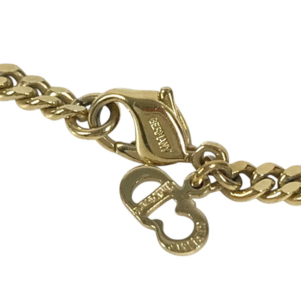 Dior vintage Long Necklace CD Logo Accessory Jewelry Necklace Metal Gold Used