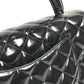 CHANEL vintage Top handle Matelasse Quilted CC CC Mark logo bag flap Hand Bag enamel Black/GoldHardware Used