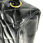 CHANEL vintage Top handle Matelasse Quilted CC CC Mark logo bag flap Hand Bag enamel Black/GoldHardware Used