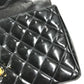 CHANEL vintage Top handle Matelasse Quilted CC CC Mark logo bag flap Hand Bag enamel Black/GoldHardware Used