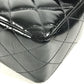 CHANEL vintage Top handle Matelasse Quilted CC CC Mark logo bag flap Hand Bag enamel Black/GoldHardware Used