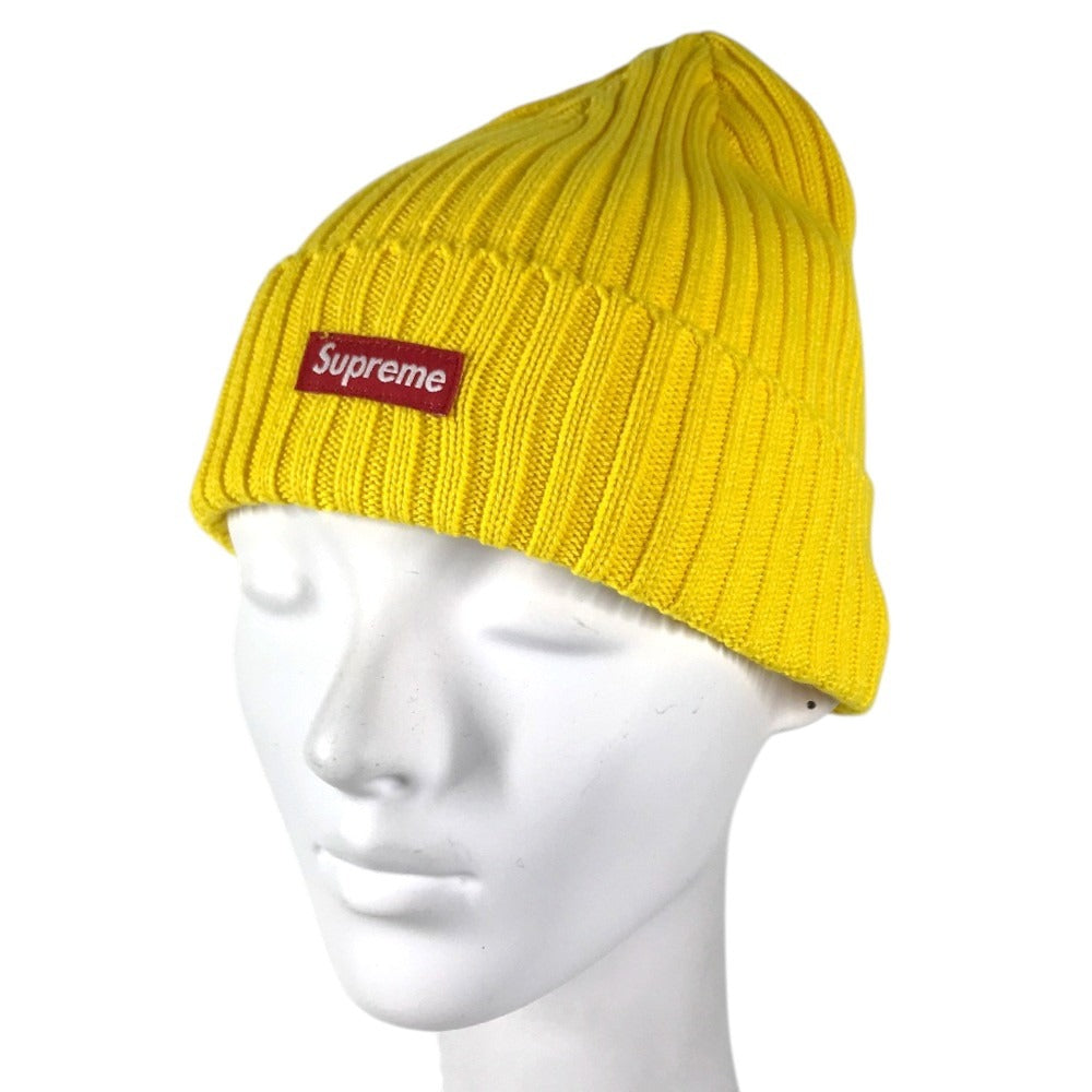 Supreme Box logo beanie hat knit hat knit cap Knit hat yellow Used