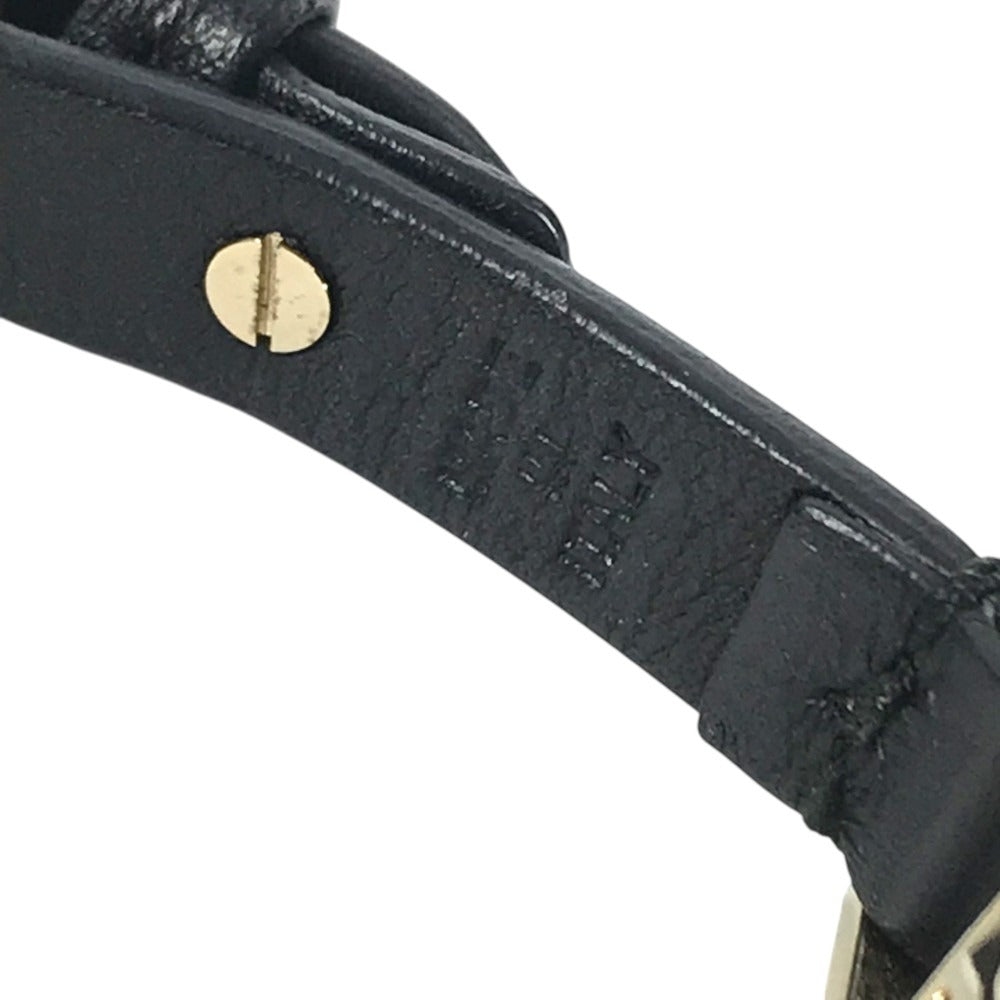 VALENTINO Chain studs Accessories, jewelry, leather Bracelet Leather / Metal Black/Gold Used