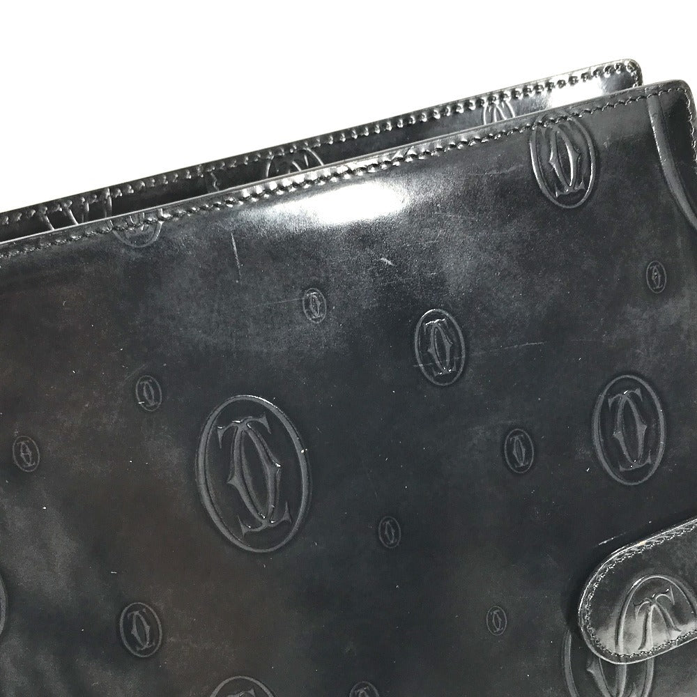 CARTIER Happy Birthday Logo (Extra Large) System Planner Stationery Notepad Notebook cover Leather Black Used