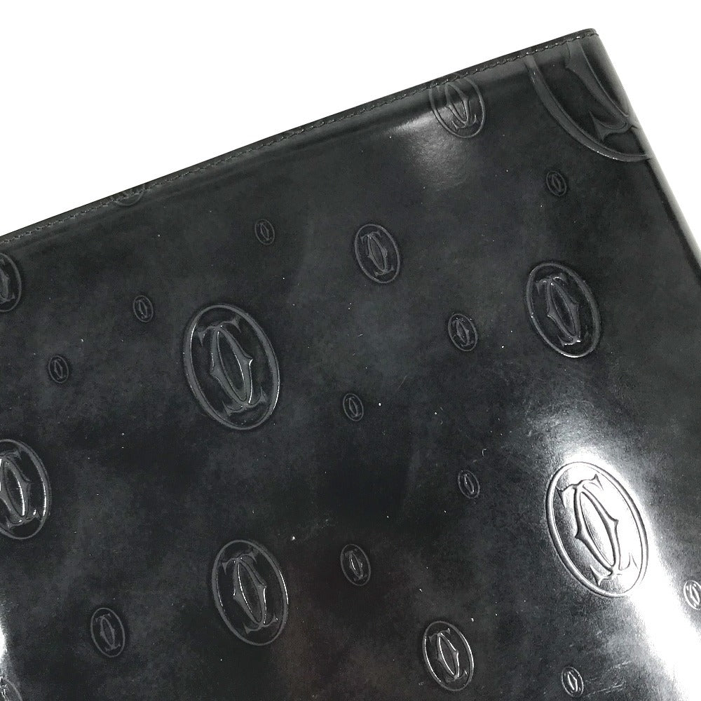 CARTIER Happy Birthday Logo (Extra Large) System Planner Stationery Notepad Notebook cover Leather Black Used