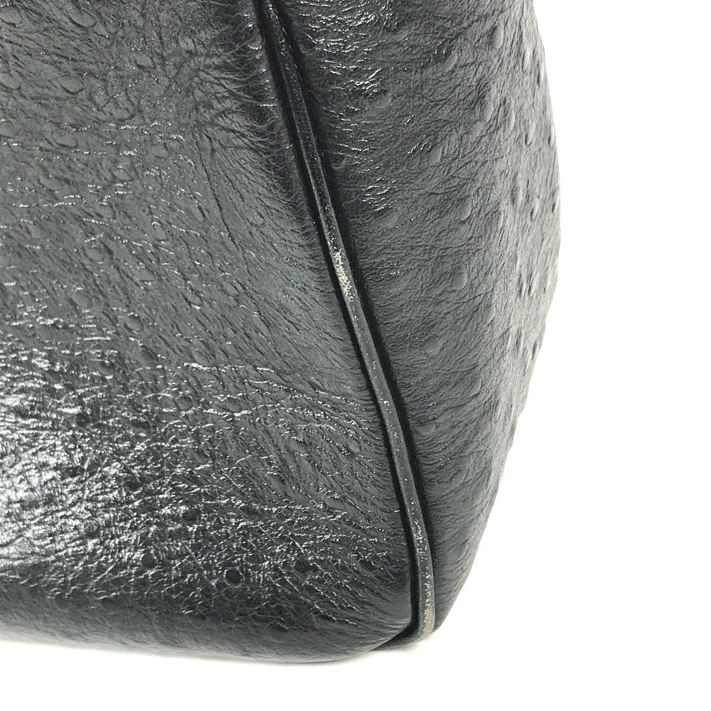 VERSACE vintage Logo Sunburst Bag Tote Bag shawl Shoulder Bag Embossed Leather Black/GoldHardware Used