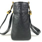 VERSACE vintage Logo Sunburst Bag Tote Bag shawl Shoulder Bag Embossed Leather Black/GoldHardware Used