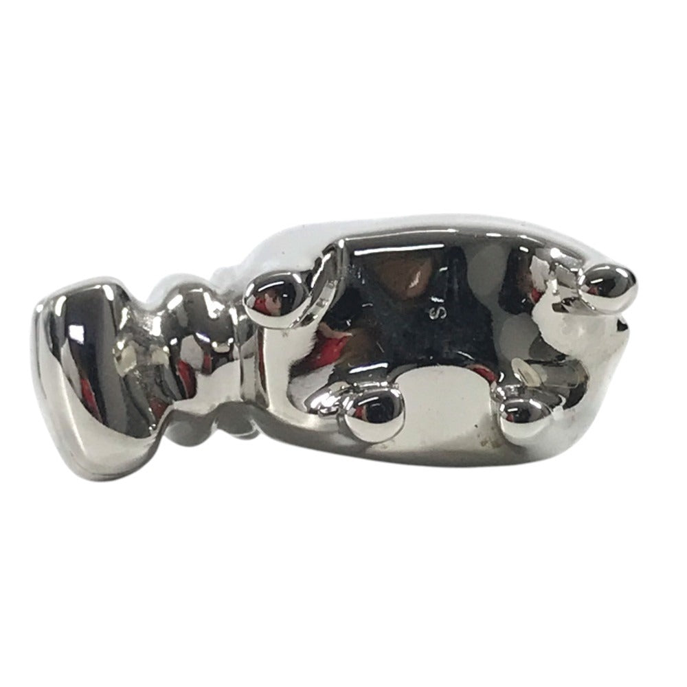 HERMES Cabas 2005 Hippopotamus Cadena Key Key Holder Bag Charm Pendant Top charm Metal Silver Used