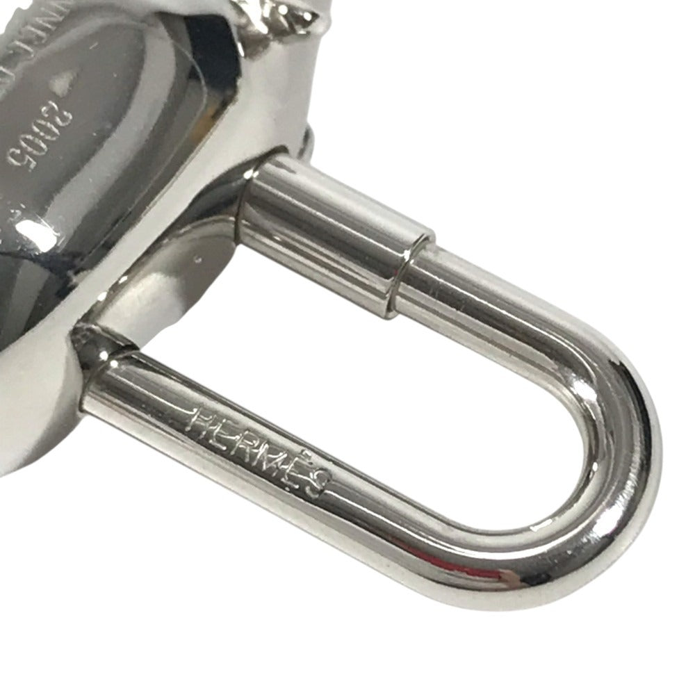HERMES Cabas 2005 Hippopotamus Cadena Key Key Holder Bag Charm Pendant Top charm Metal Silver Used