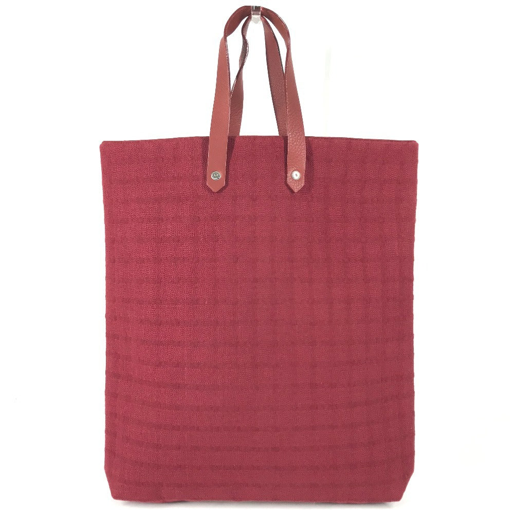 HERMES Amedaba GM Amedaba GM Bag Hand Bag Vertical Tote Tote Bag Leather/Canvas Red Used